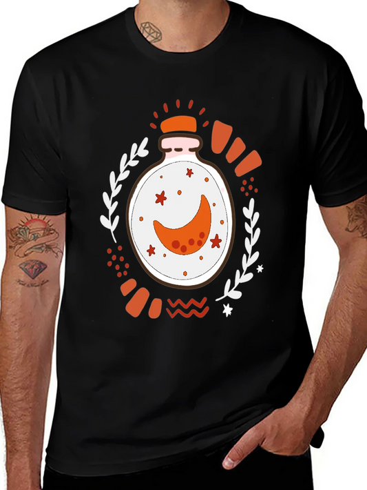 Rebbecca Mystic Moon Potion Graphic Tee - Black Cotton Blend