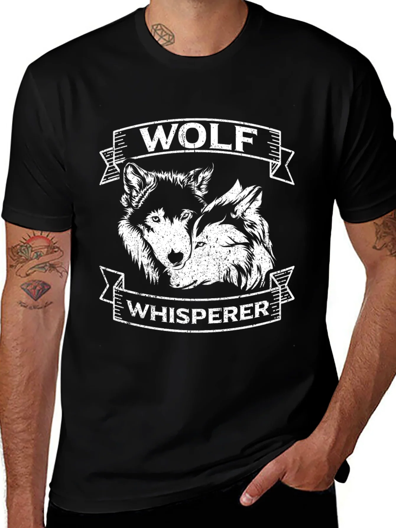 Rebbecca Wolf Whisperer Graphic Tee - Black Cotton T-Shirt