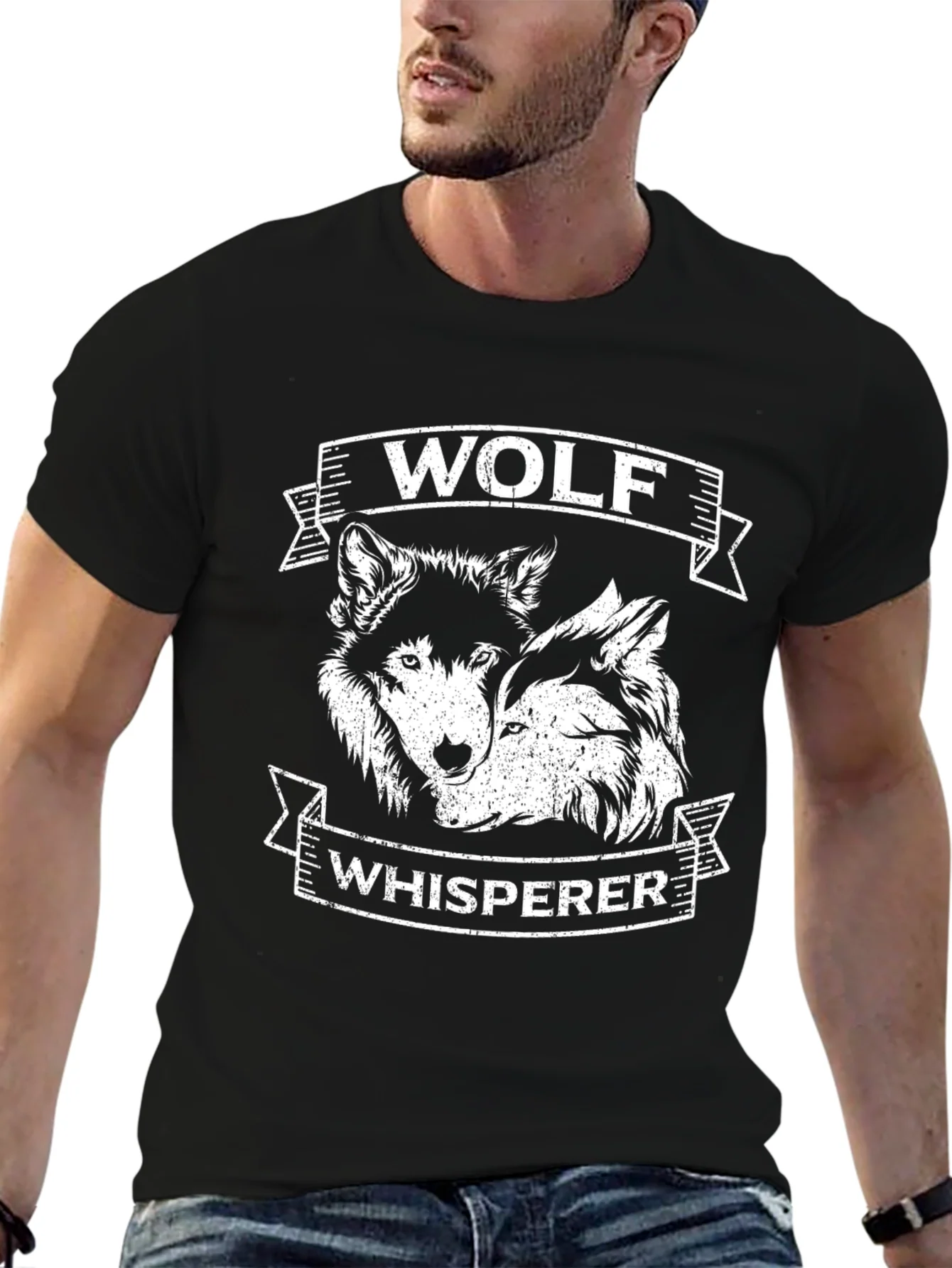 Rebbecca Wolf Whisperer Graphic Tee - Black Cotton T-Shirt
