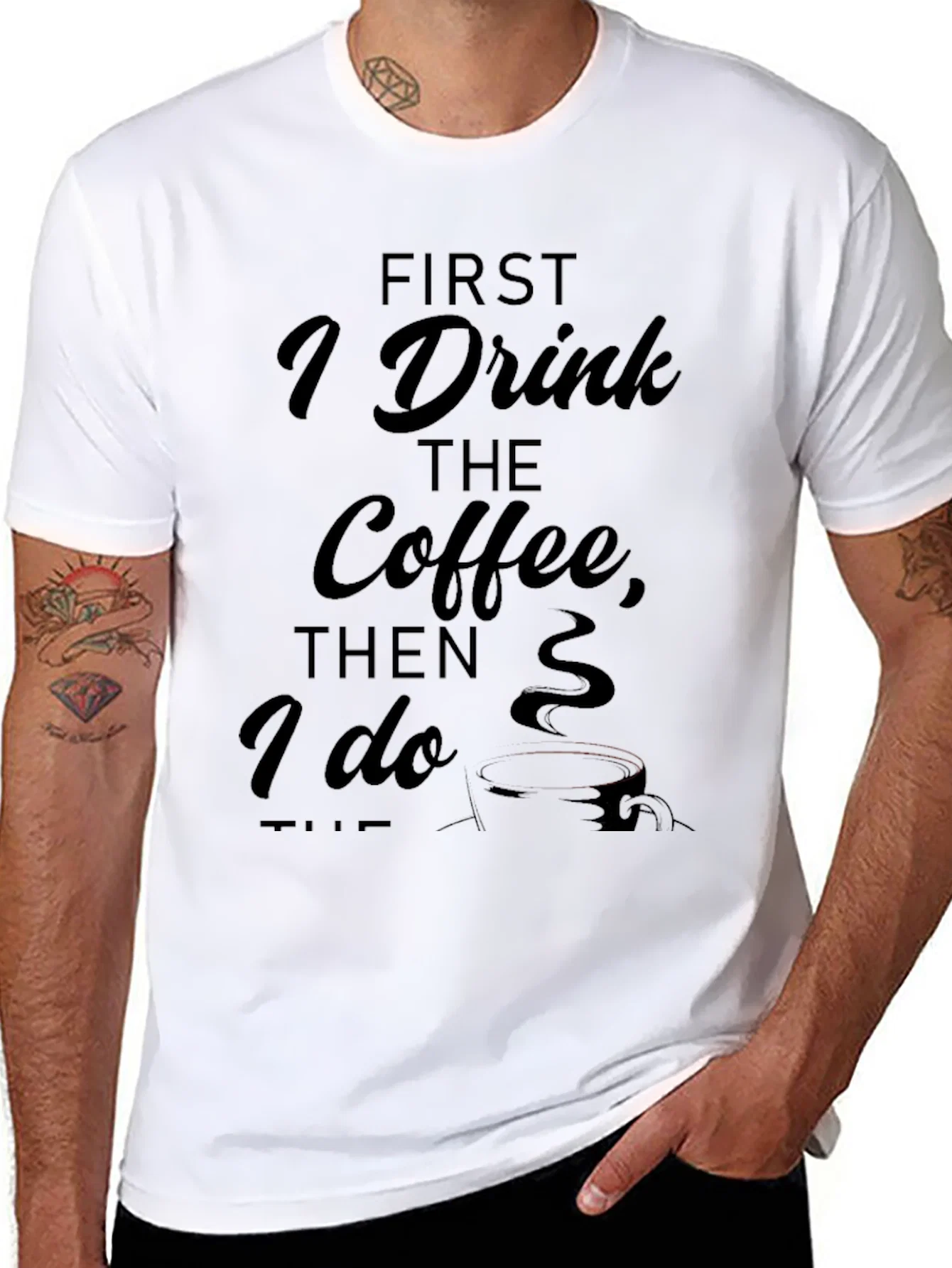 Rebbecca Coffee First T-Shirt - Soft Cotton Blend