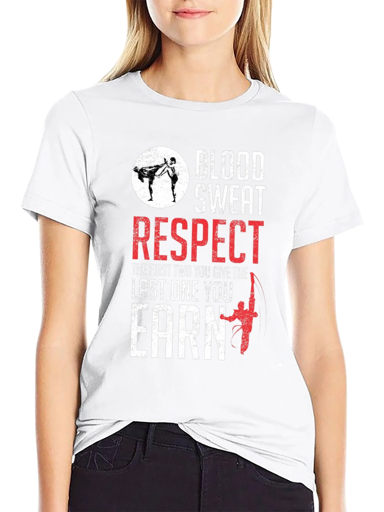 Camiseta Negra: Sangre Sudor Respeto - Artes Marciales