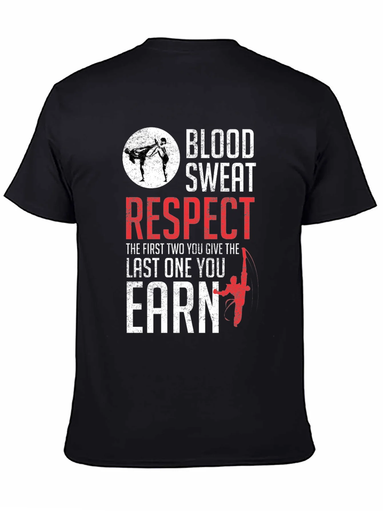 Camiseta Negra: Sangre Sudor Respeto - Artes Marciales