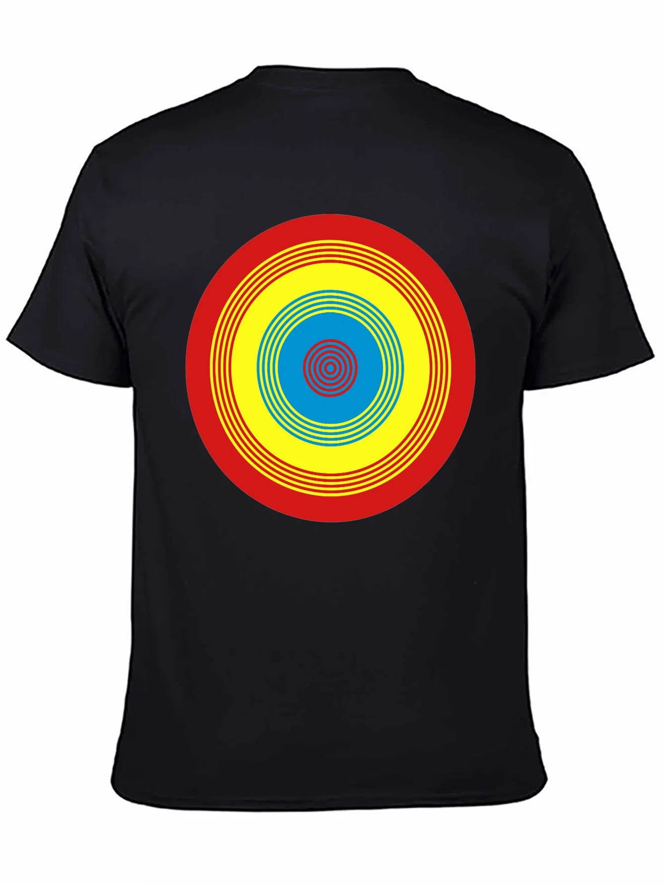 Camiseta Negra con Dise?o Circular Psicod¨¦lico