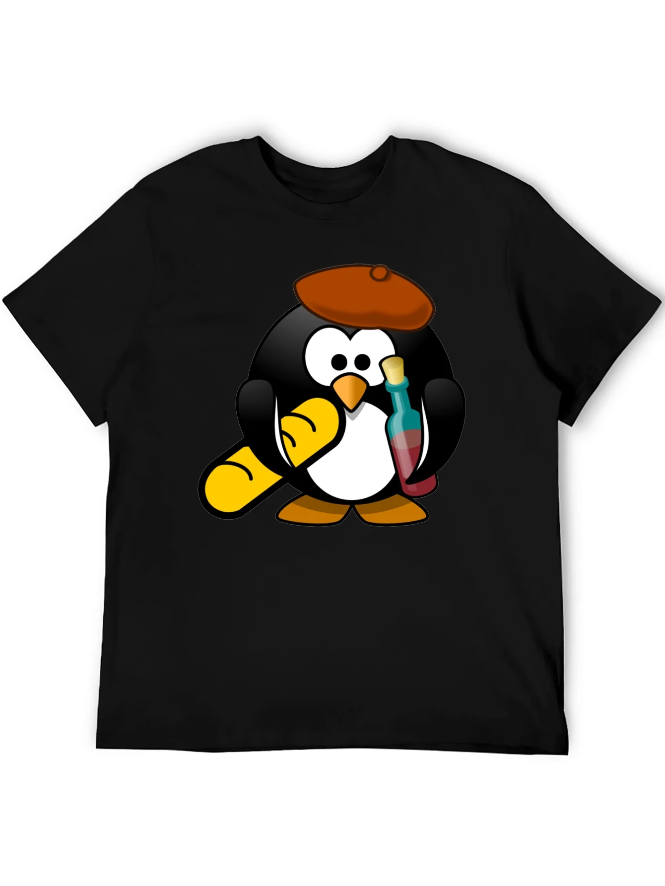 Rebbecca Wine Lover Penguin Black T-Shirt