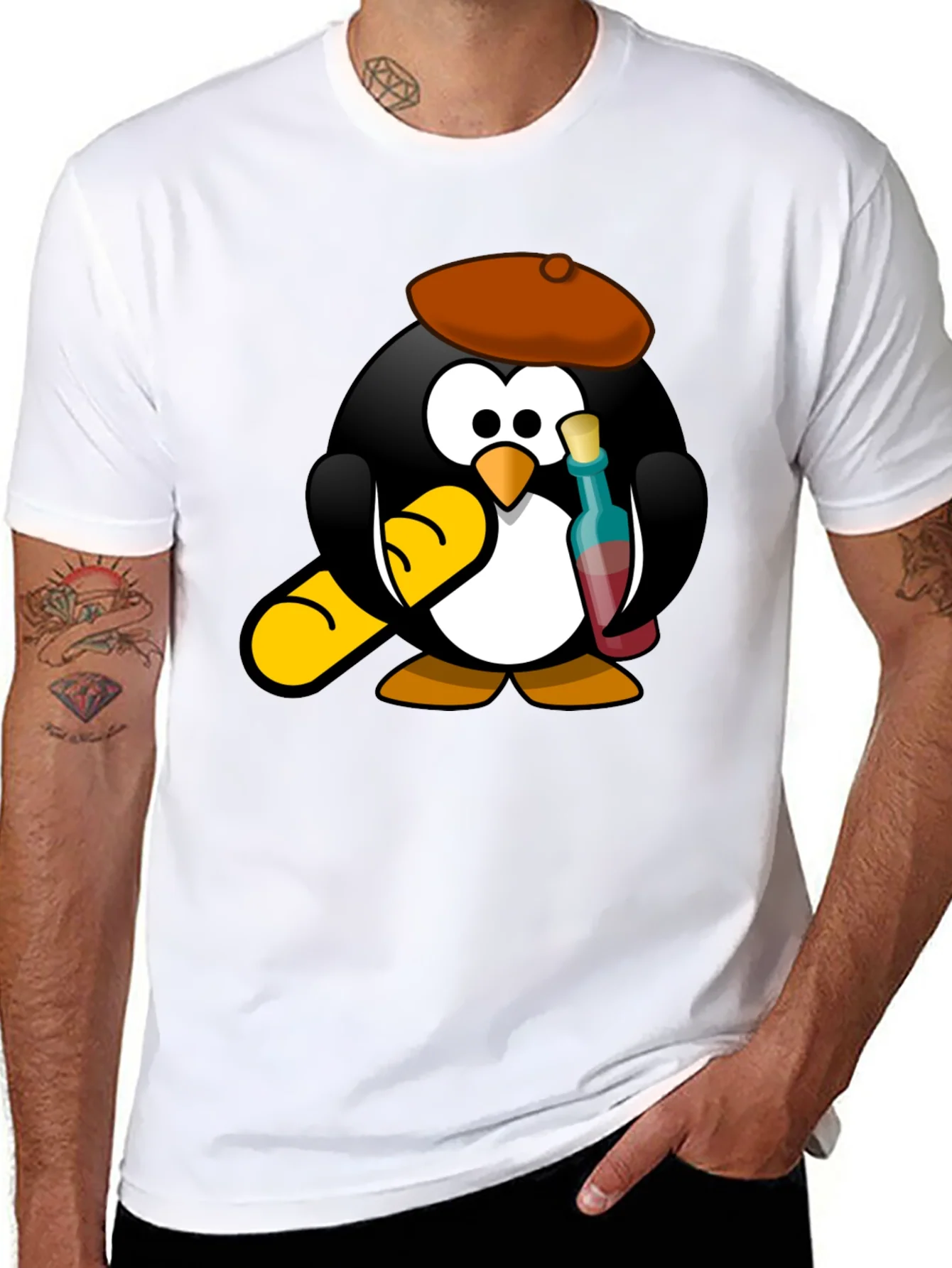Rebbecca Wine Lover Penguin Black T-Shirt