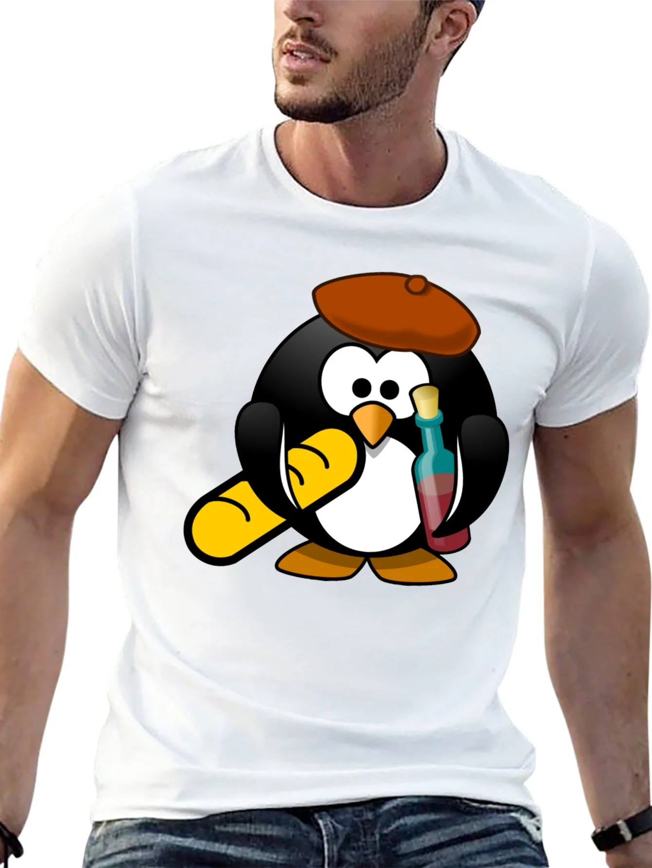 Rebbecca Wine Lover Penguin Black T-Shirt