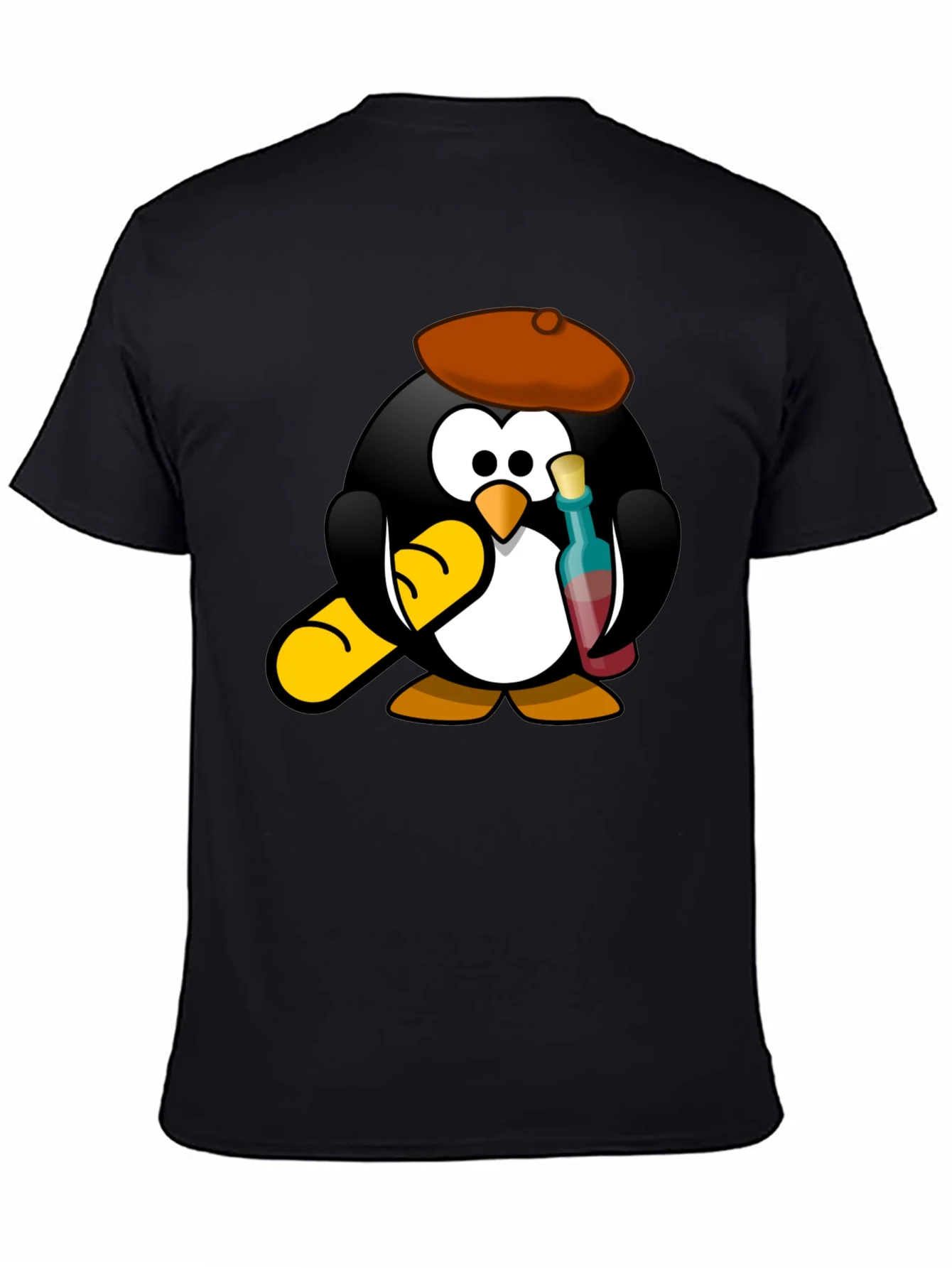 Rebbecca Wine Lover Penguin Black T-Shirt
