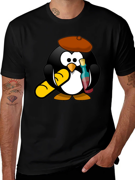 Rebbecca Wine Lover Penguin Black T-Shirt