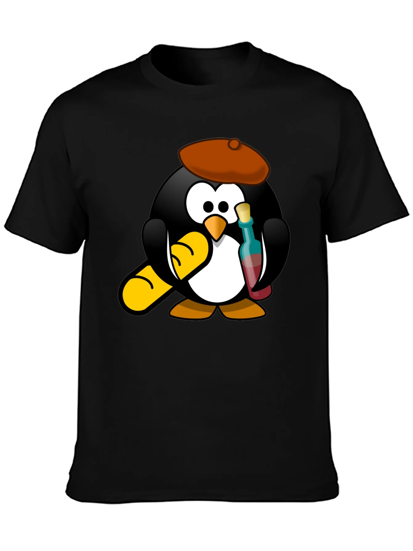 Rebbecca Wine Lover Penguin Black T-Shirt