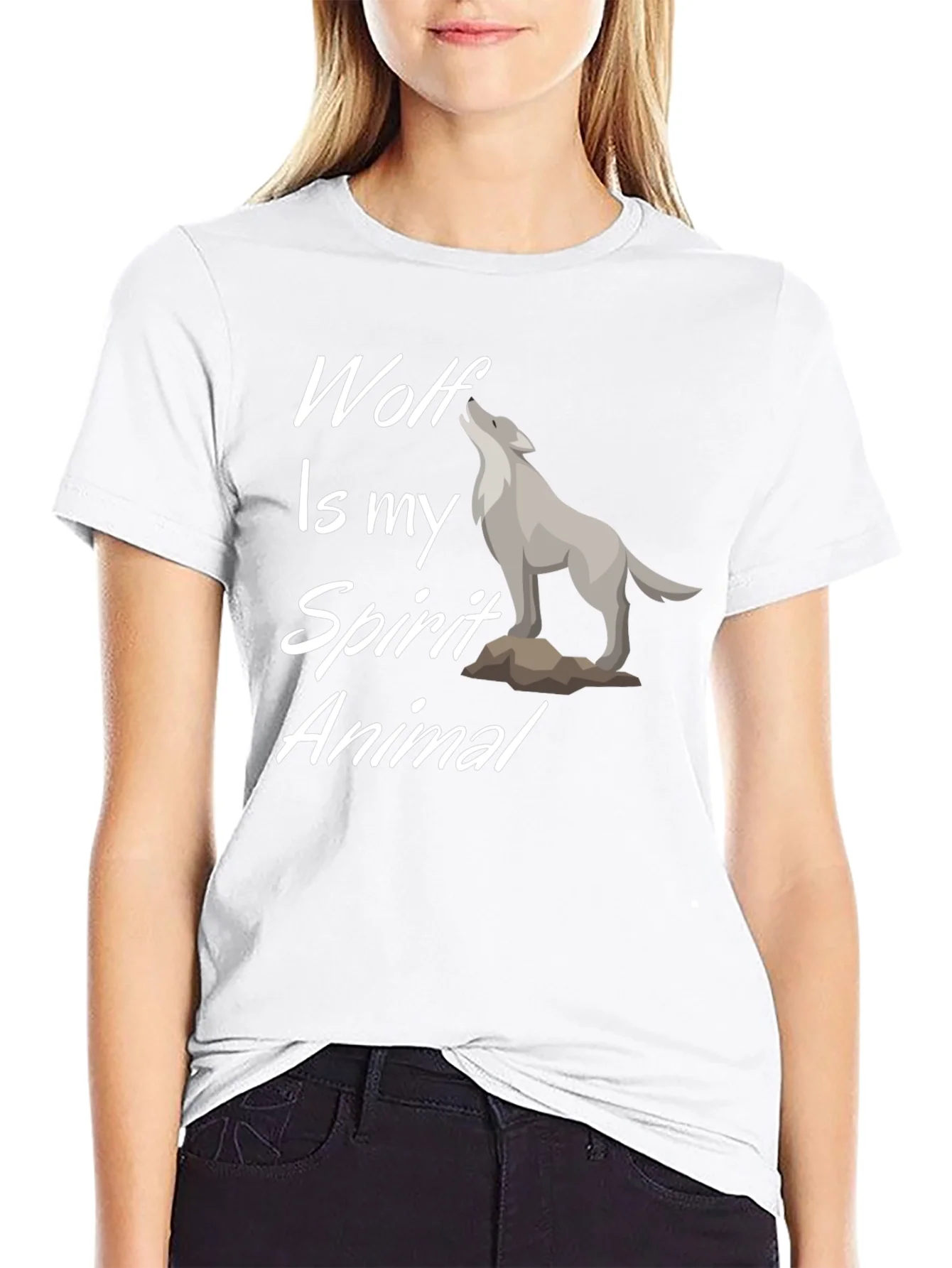 Camiseta Negra Wolf Is My Spirit Animal