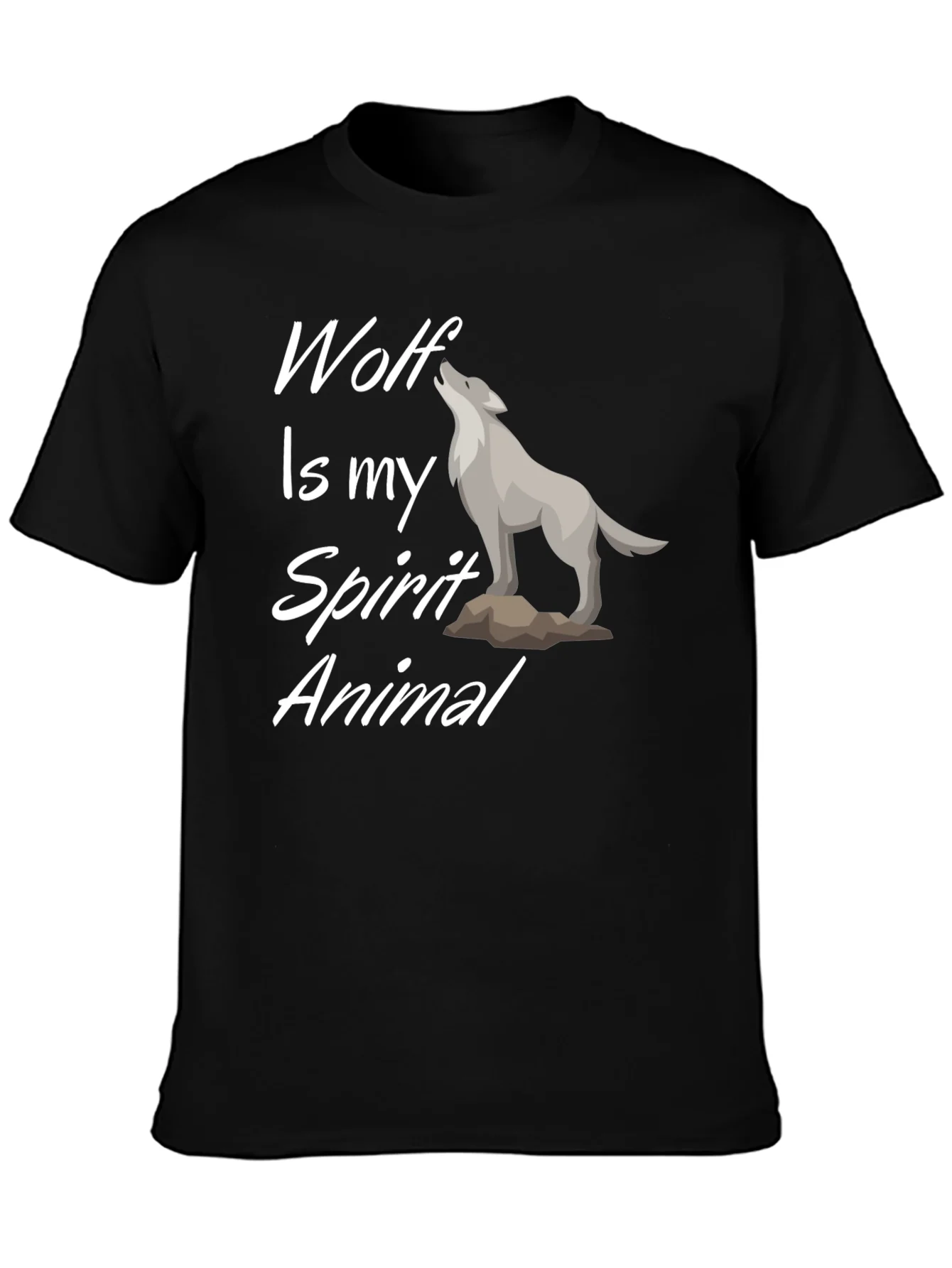 Camiseta Negra Wolf Is My Spirit Animal