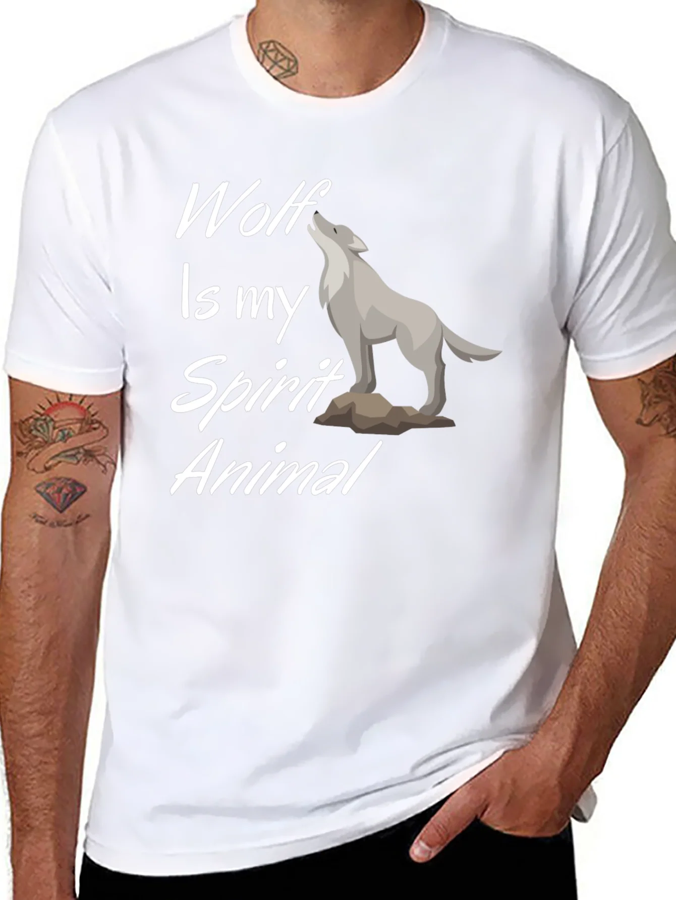 Camiseta Negra Wolf Is My Spirit Animal