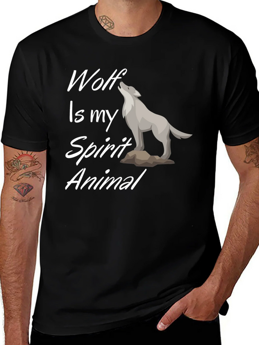 Camiseta Negra Wolf Is My Spirit Animal
