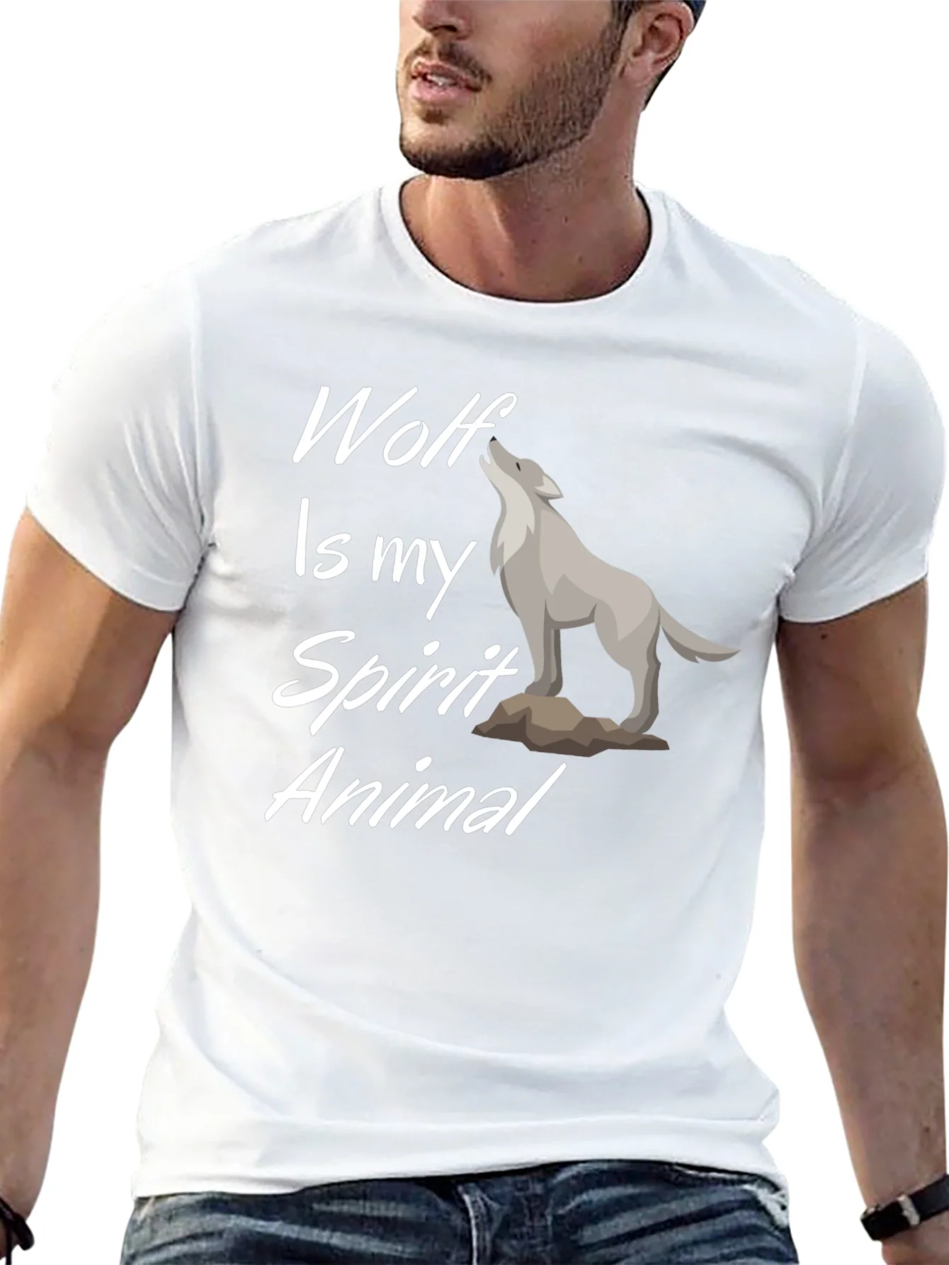 Camiseta Negra Wolf Is My Spirit Animal