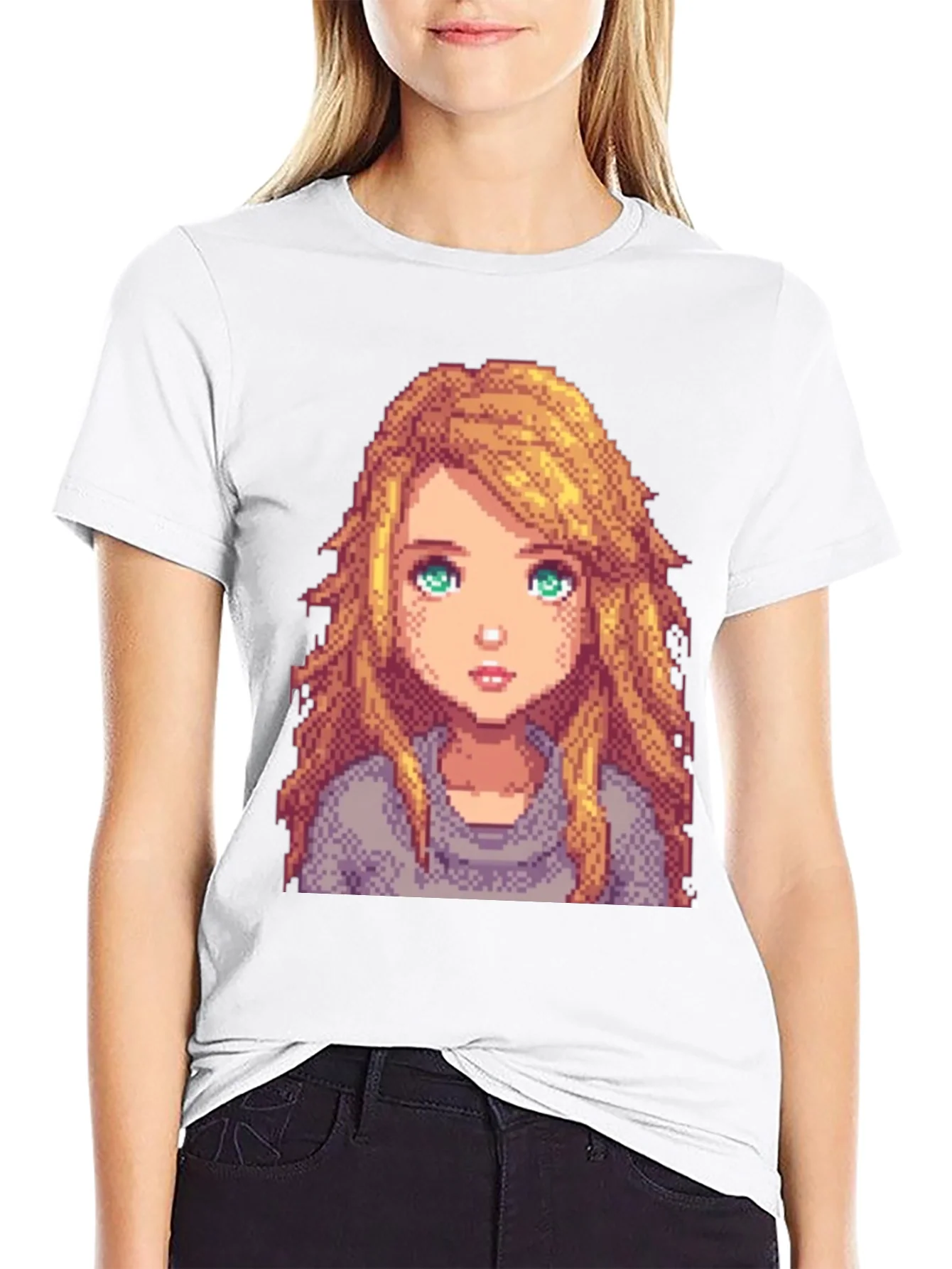 Rebbecca Pixel Art Girl Graphic T-Shirt