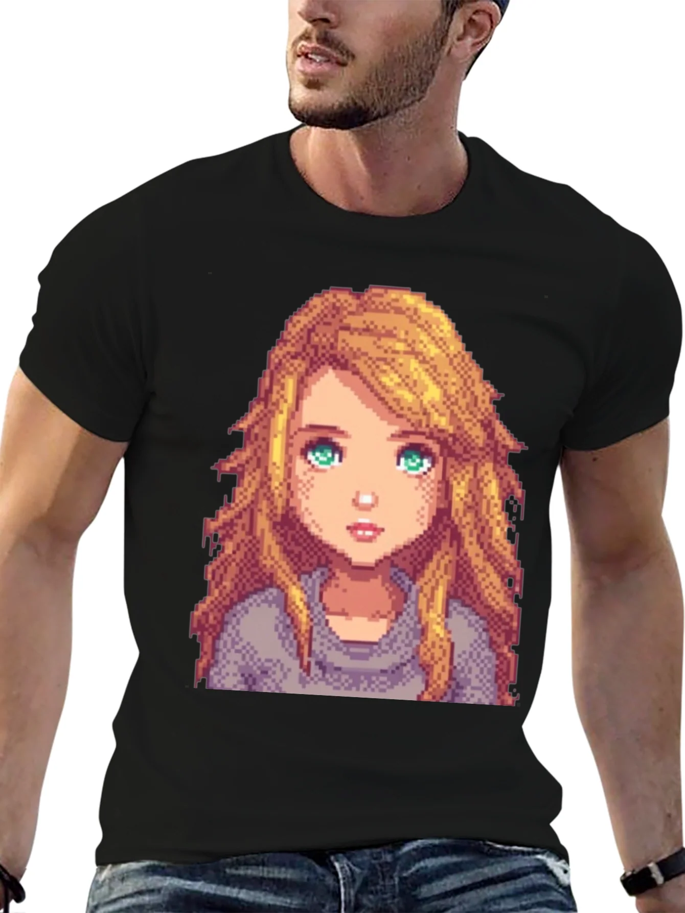 Rebbecca Pixel Art Girl Graphic T-Shirt