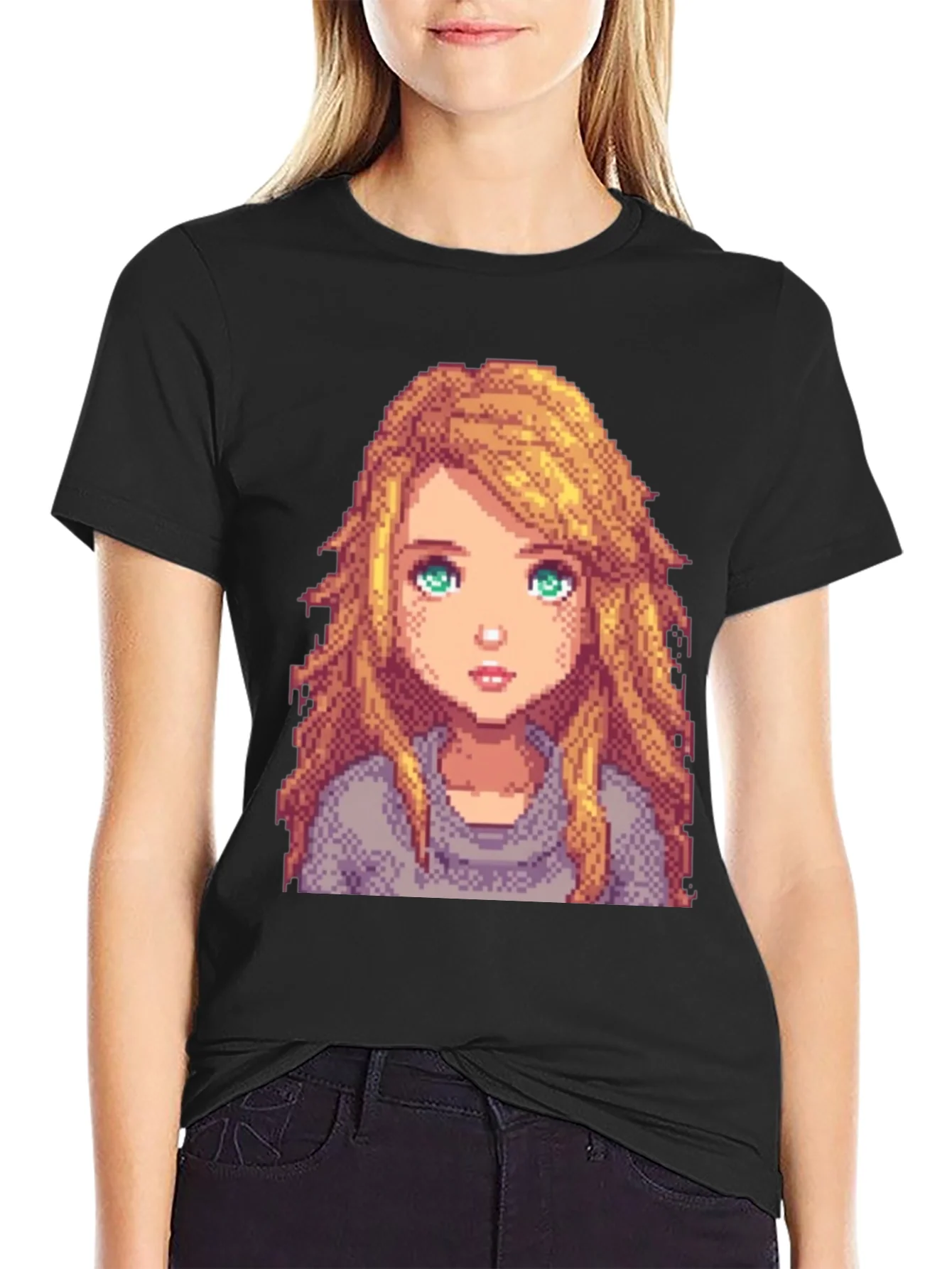 Rebbecca Pixel Art Girl Graphic T-Shirt
