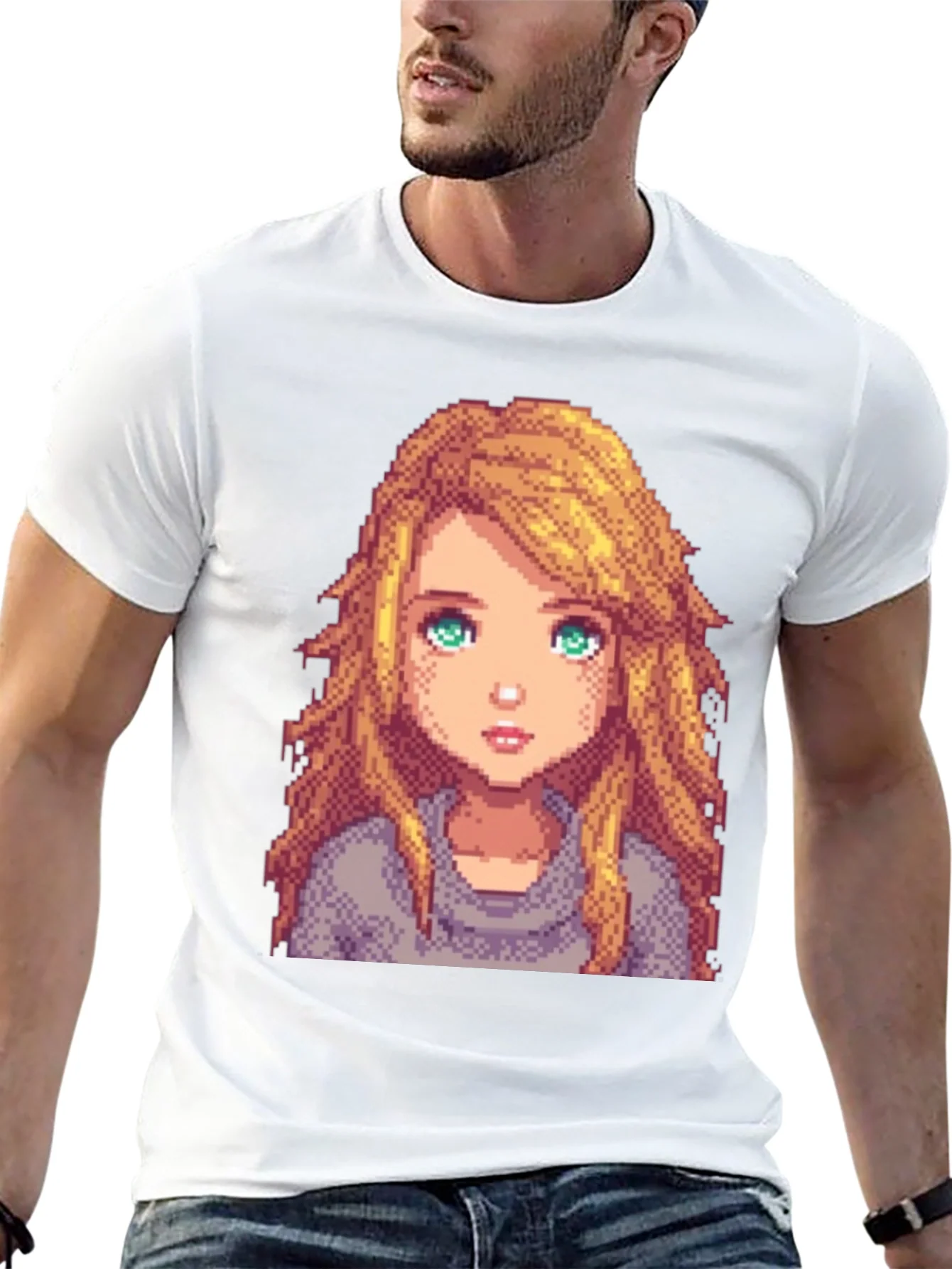 Rebbecca Pixel Art Girl Graphic T-Shirt