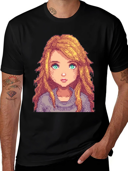 Rebbecca Pixel Art Girl Graphic T-Shirt