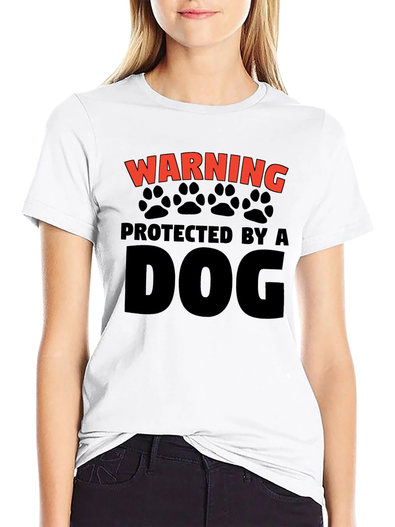Rebbecca Warning Protected by a Dog T-Shirt