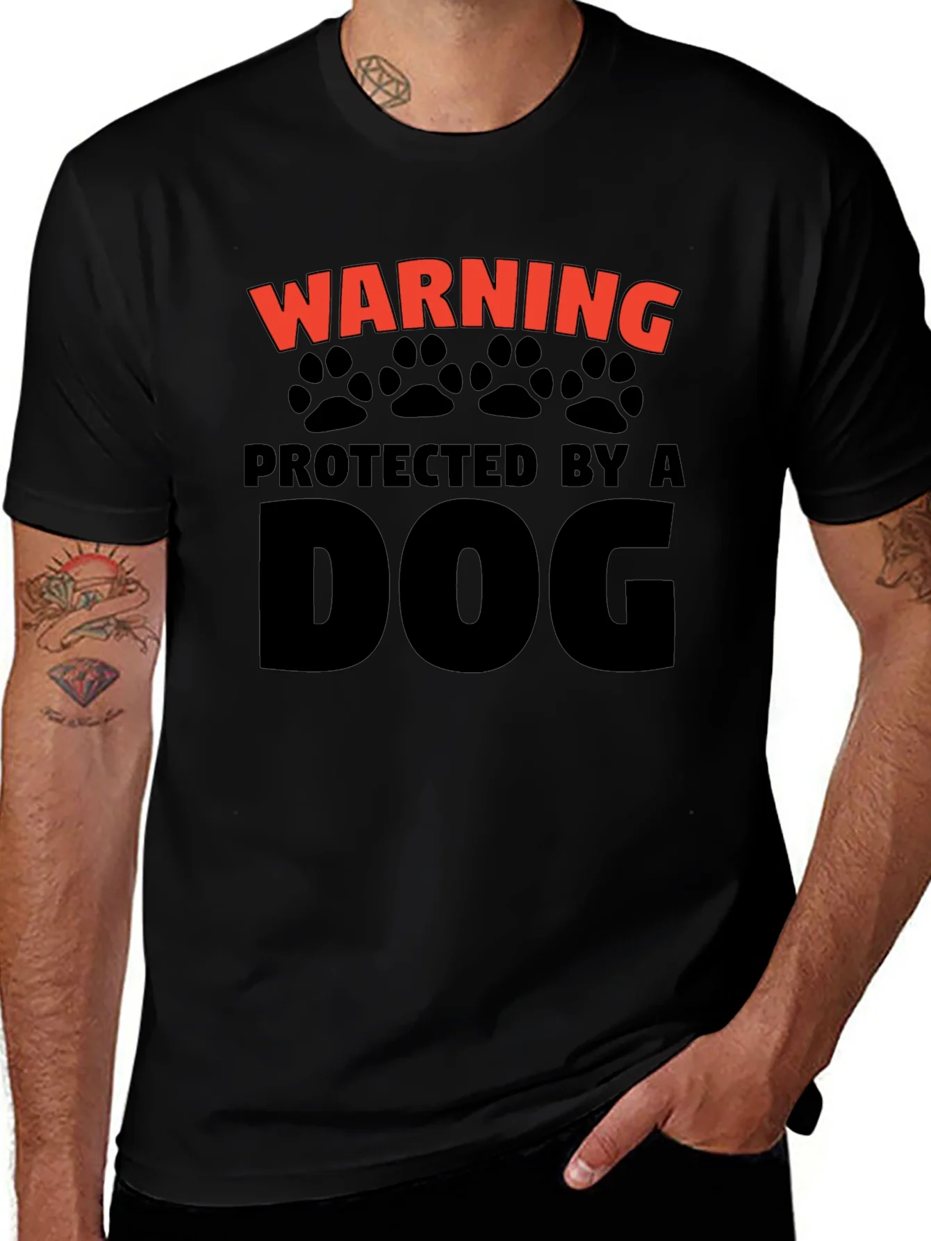 Rebbecca Warning Protected by a Dog T-Shirt