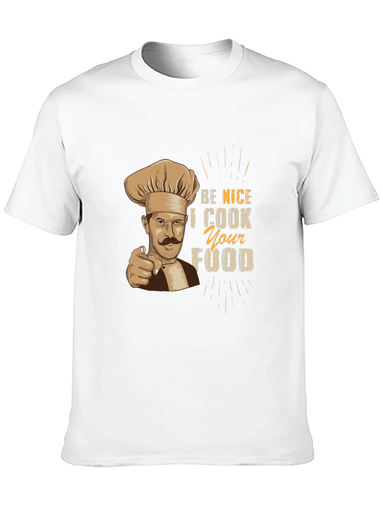 Camiseta Negra Hombre Chef: S¨¦ Amable Cocino tu Comida