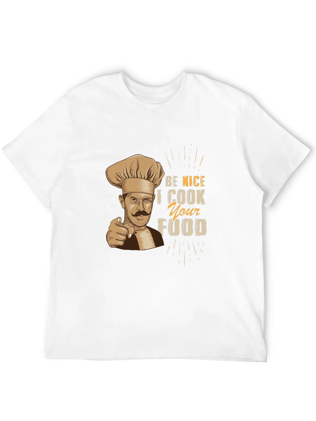 Camiseta Negra Hombre Chef: S¨¦ Amable Cocino tu Comida