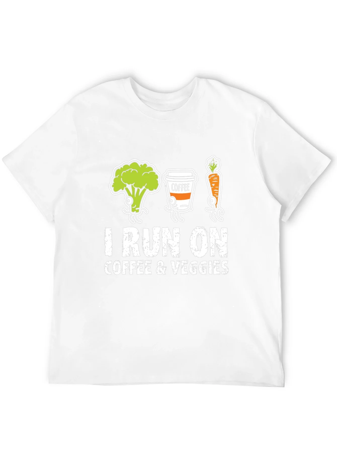 Rebbecca I Run on Coffee & Veggies Graphic T-Shirt