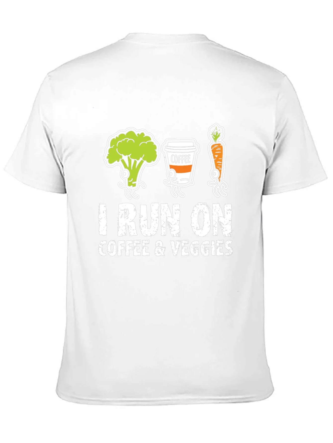 Rebbecca I Run on Coffee & Veggies Graphic T-Shirt