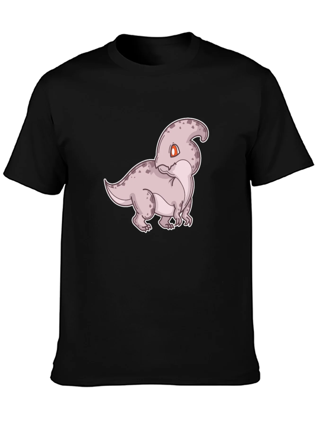 Camiseta Negra con Dise?o de Dinosaurio Parasaurolophus