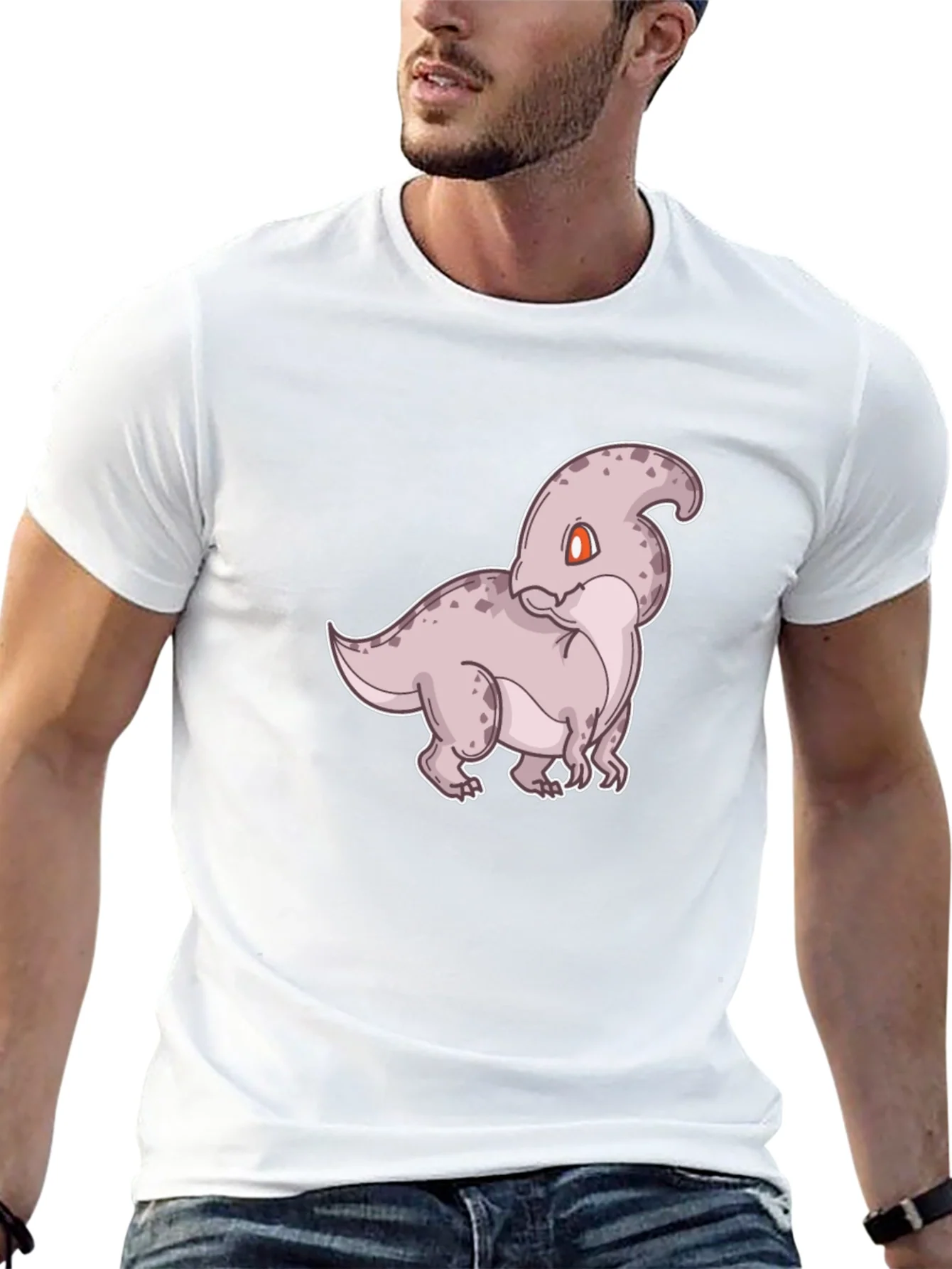 Camiseta Negra con Dise?o de Dinosaurio Parasaurolophus