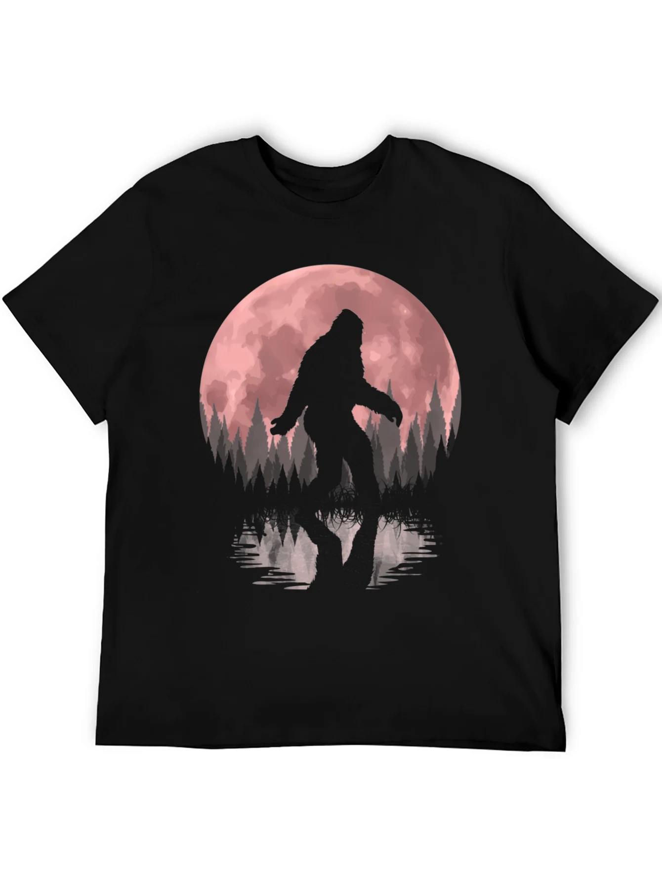 Rebbecca Bigfoot Moon Mens Black T-Shirt