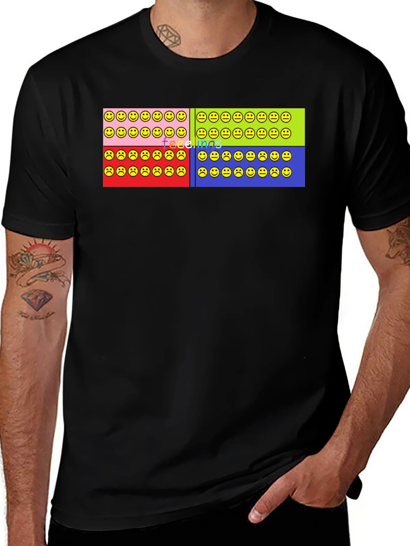 Rebbecca Feelings Smiley Face T-Shirt Graphic Design