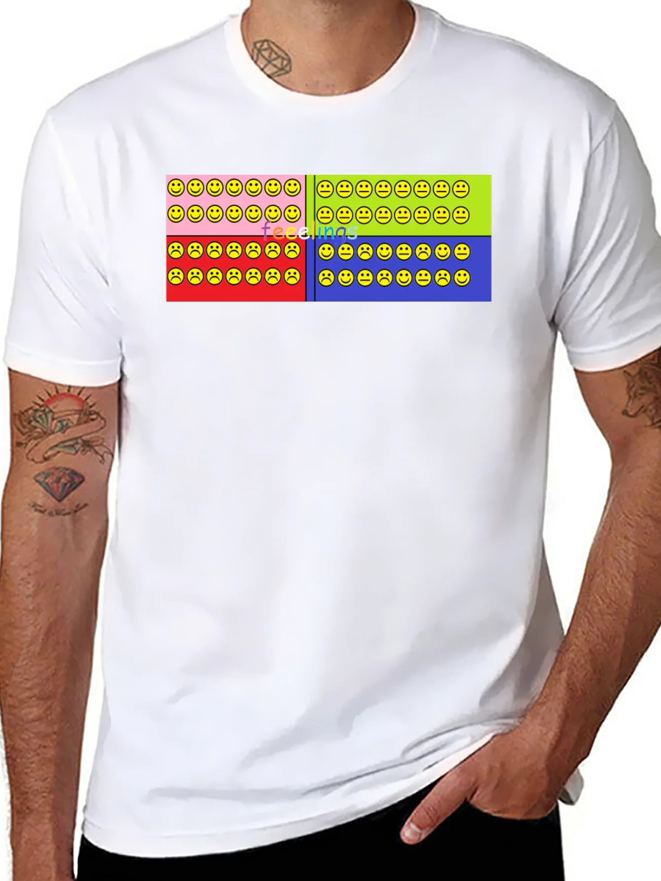 Rebbecca Feelings Smiley Face T-Shirt Graphic Design