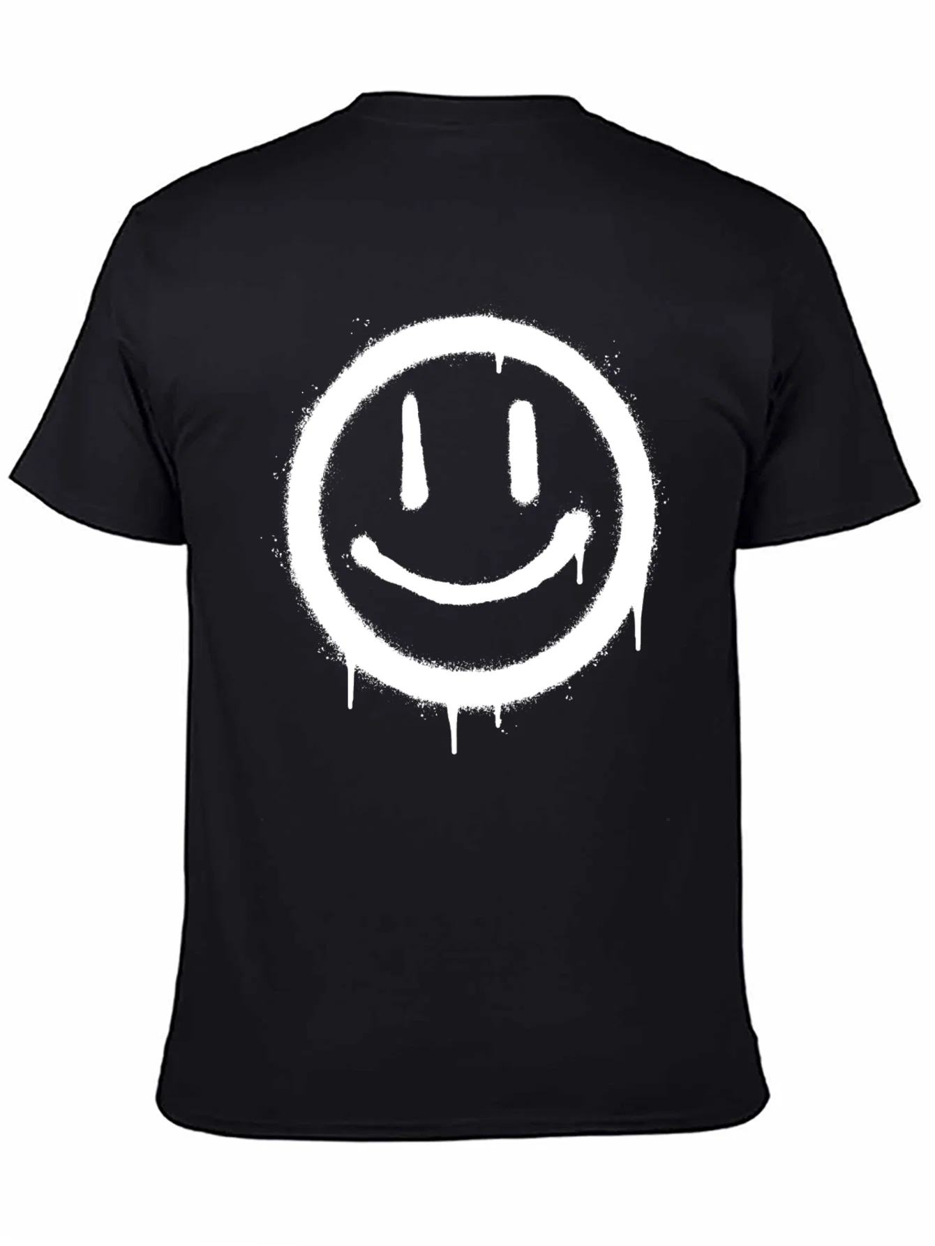 Rebbecca Smiley Face Graphic T-Shirt - Mens Black Tee