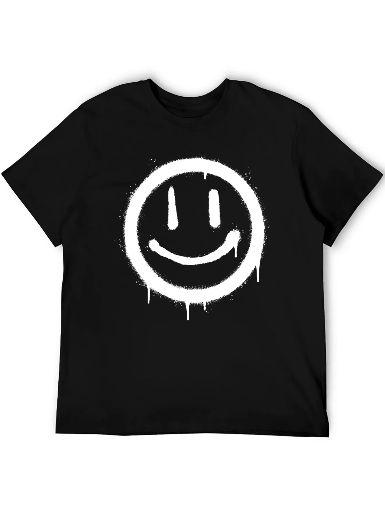 Rebbecca Smiley Face Graphic T-Shirt - Mens Black Tee
