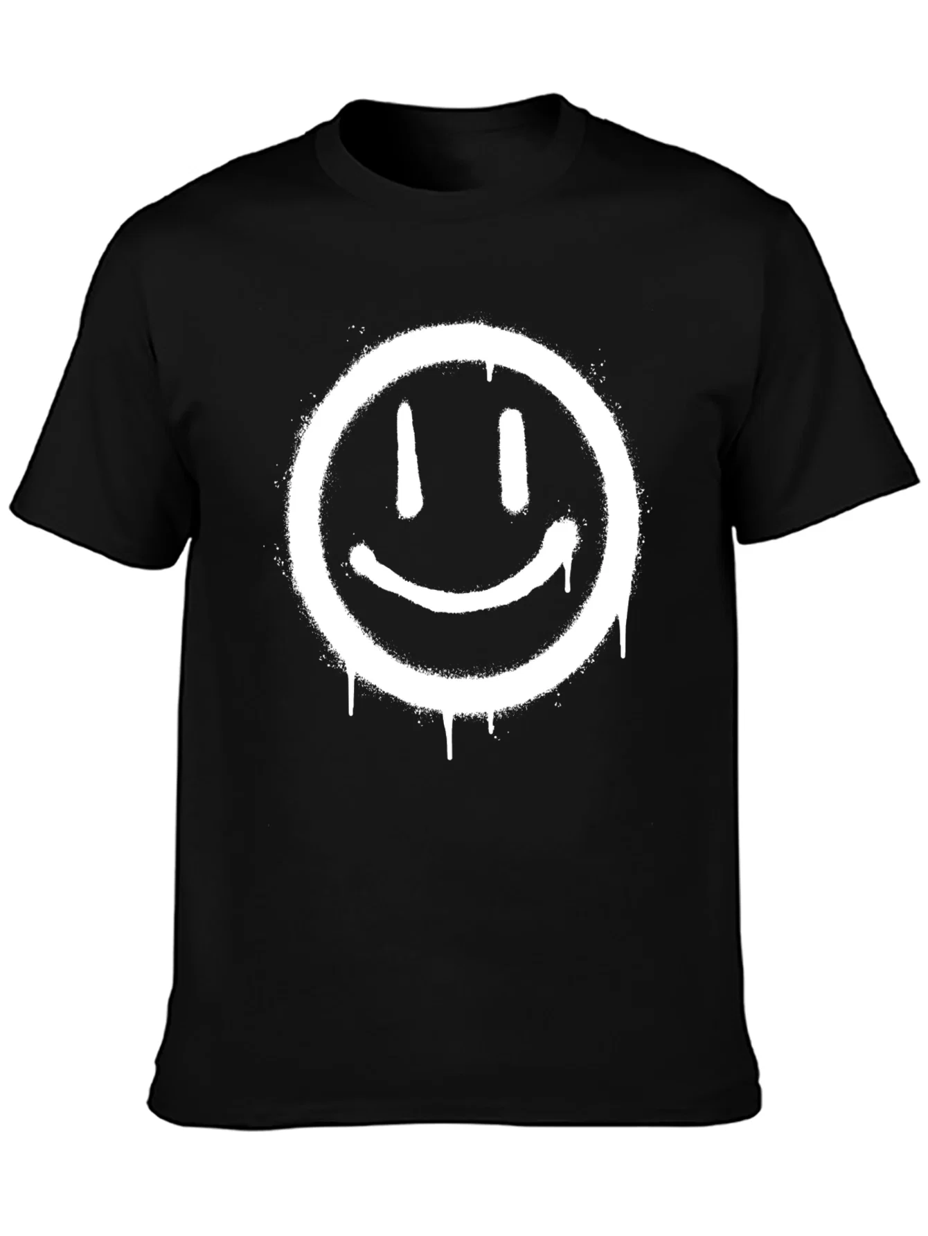 Rebbecca Smiley Face Graphic T-Shirt - Mens Black Tee