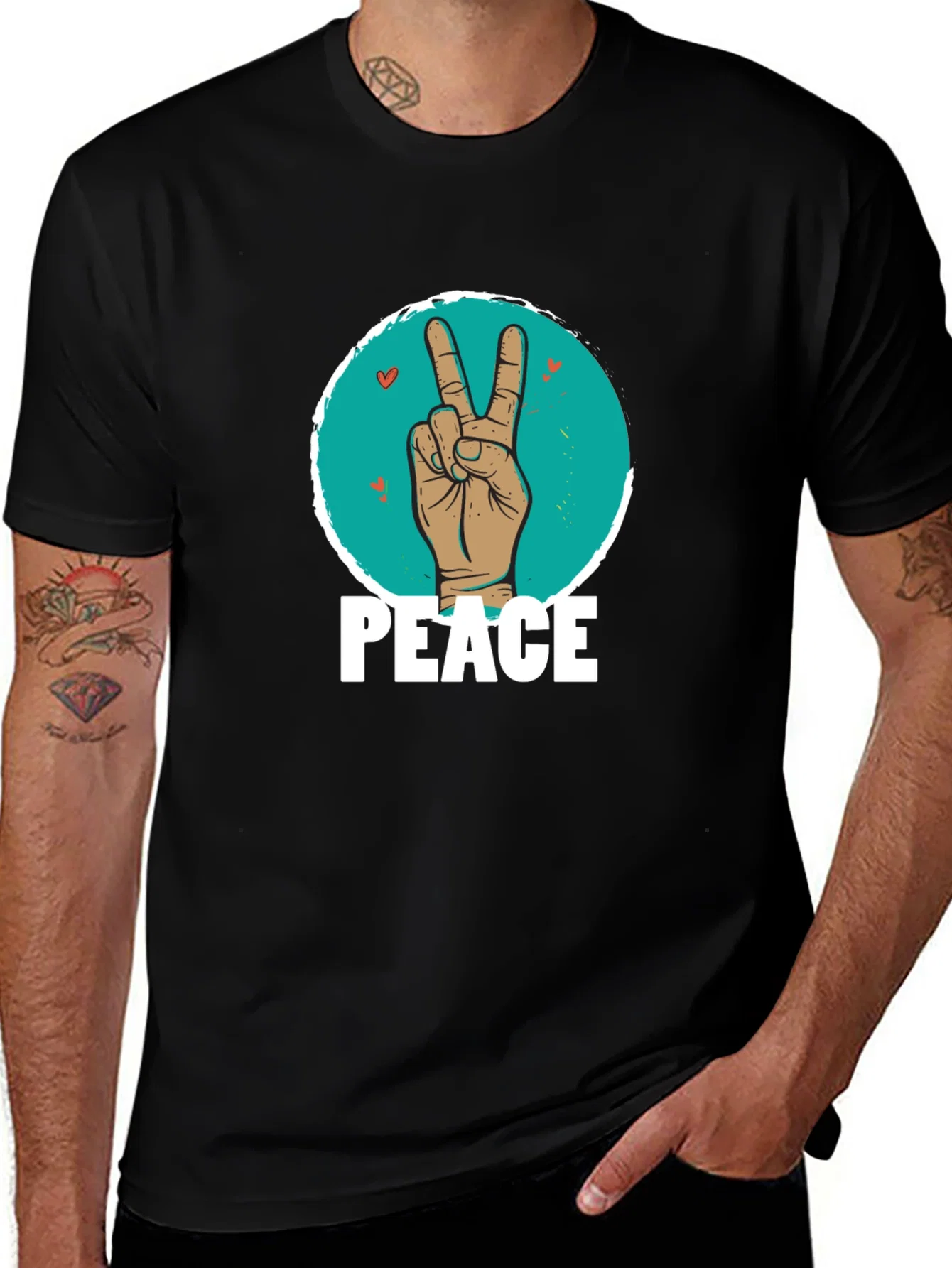 Rebbecca Peace Sign Hand Graphic T-Shirt