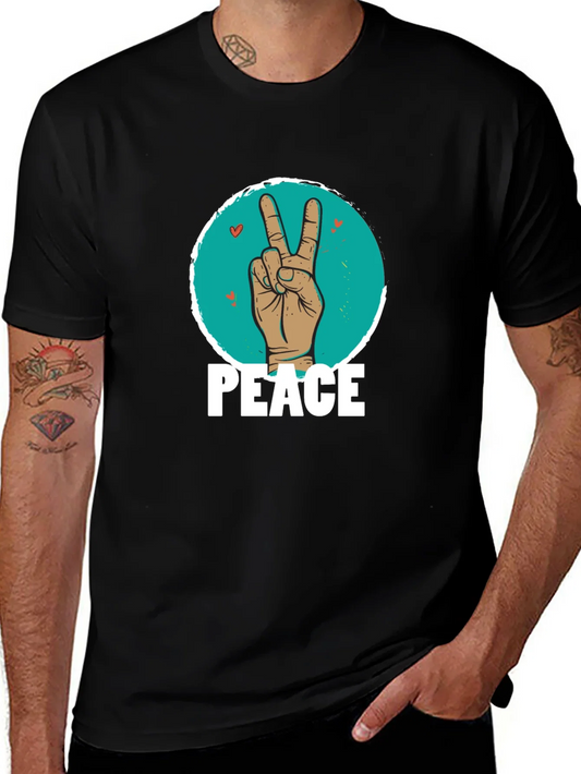 Rebbecca Peace Sign Hand Graphic T-Shirt