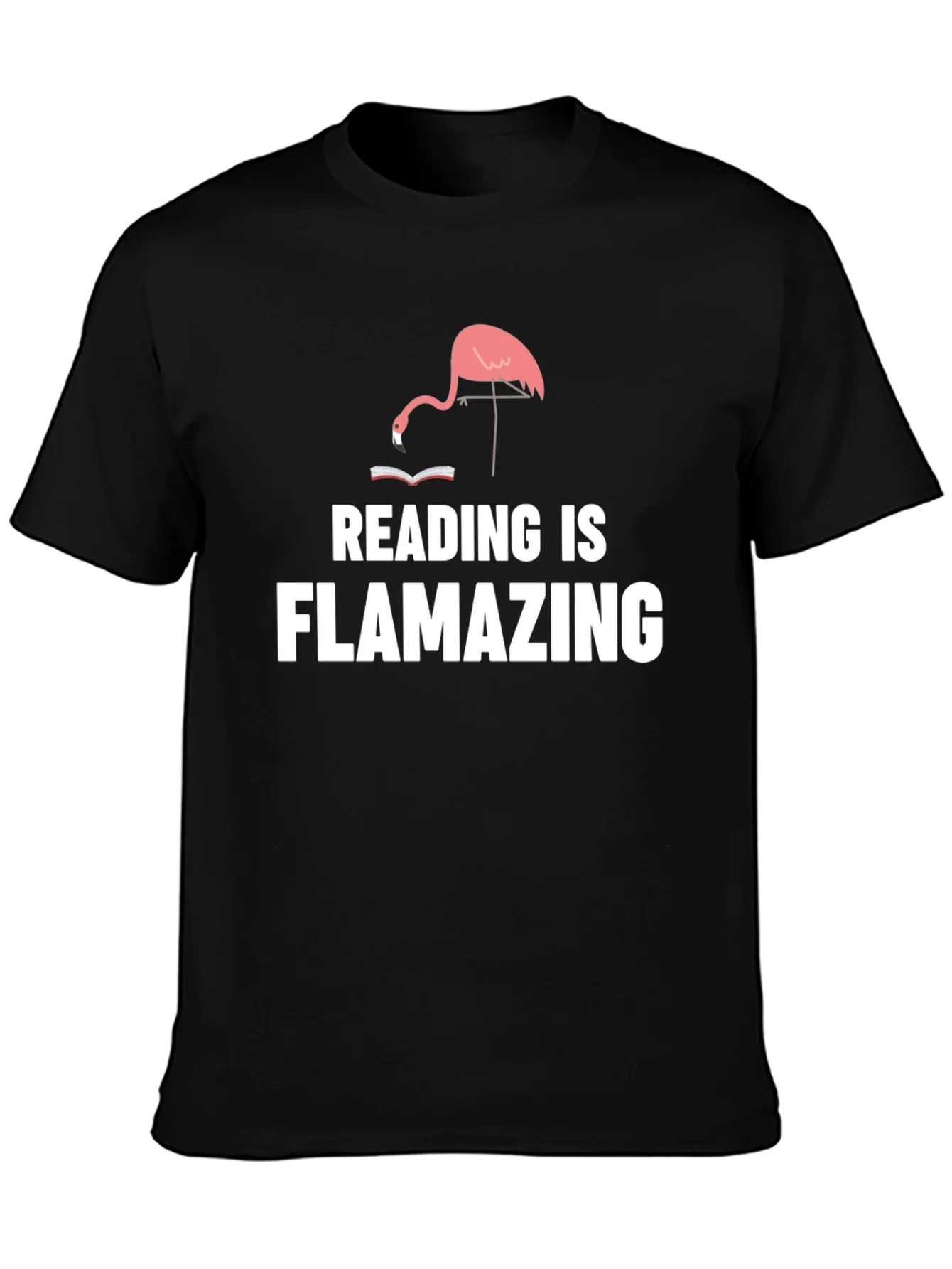 Camiseta Negra Flamenco Lector - ?Flamazing!