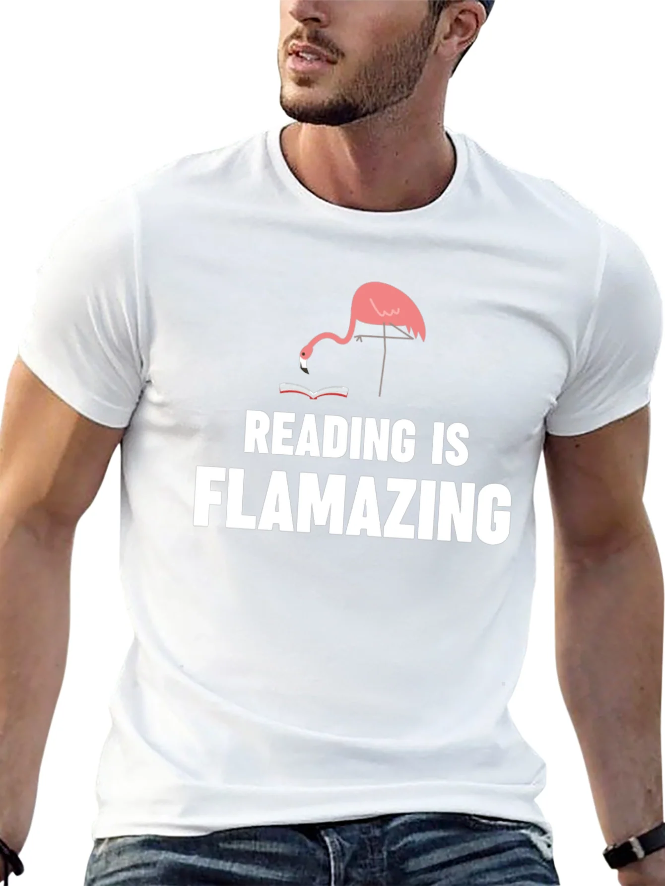 Camiseta Negra Flamenco Lector - ?Flamazing!