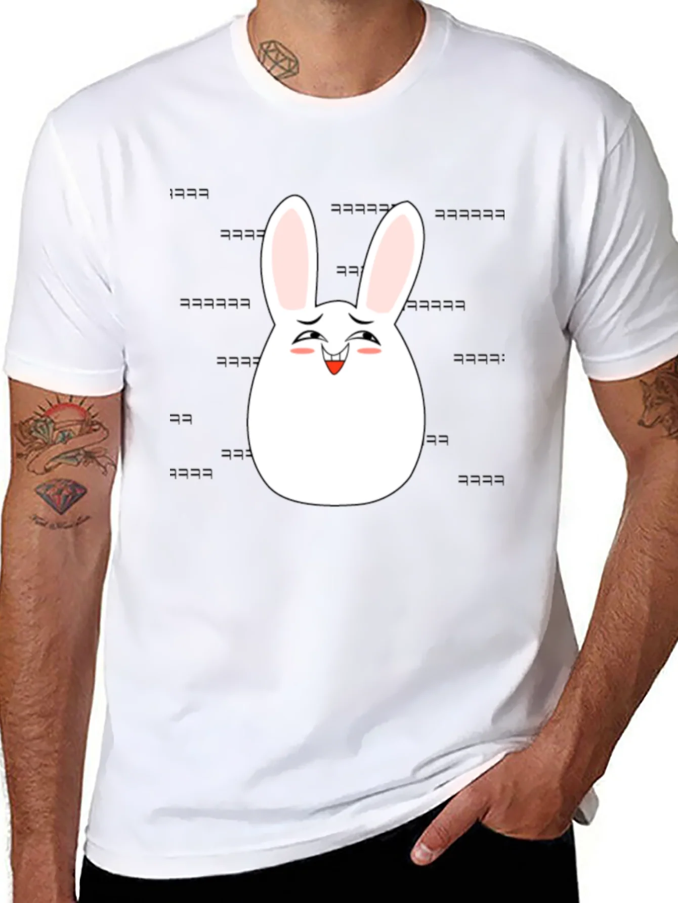 Rebbecca Funny Easter Bunny Laughing Graphic Tee - Black