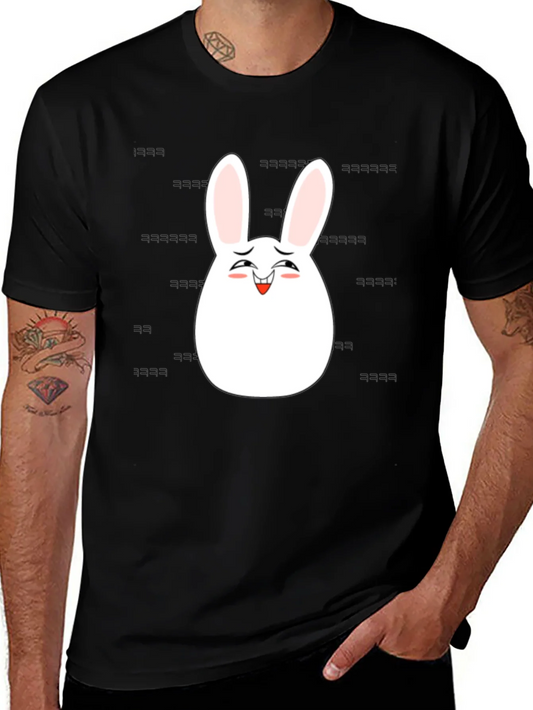 Rebbecca Funny Easter Bunny Laughing Graphic Tee - Black