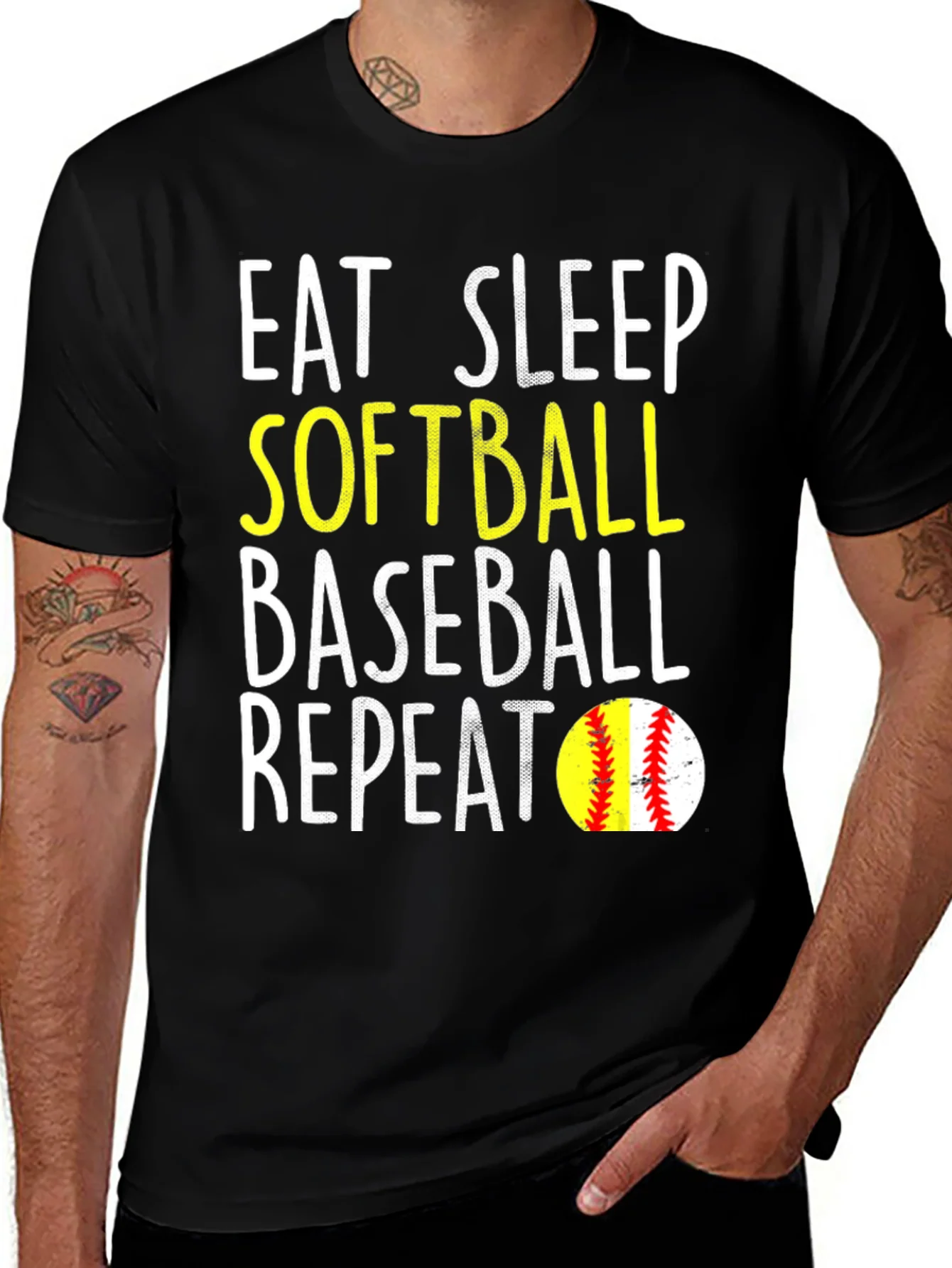 Rebbecca Eat Sleep Softball Baseball Repeat T-Shirt