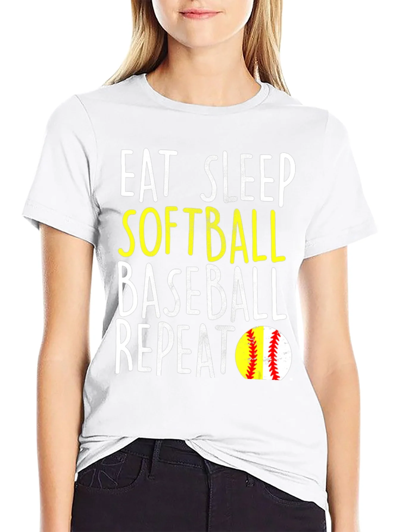 Rebbecca Eat Sleep Softball Baseball Repeat T-Shirt