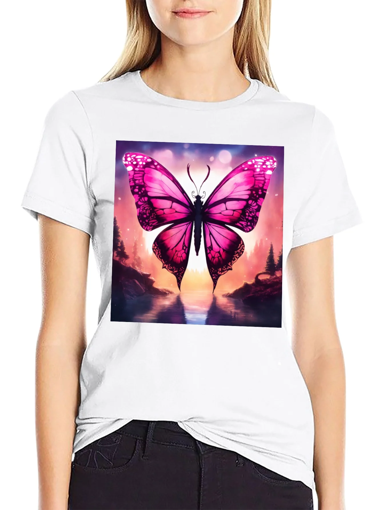 Rebbecca Butterfly Graphic T-Shirt - Nature Inspired Design