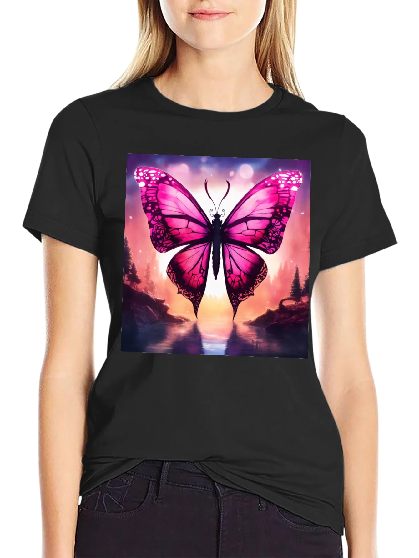 Rebbecca Butterfly Graphic T-Shirt - Nature Inspired Design