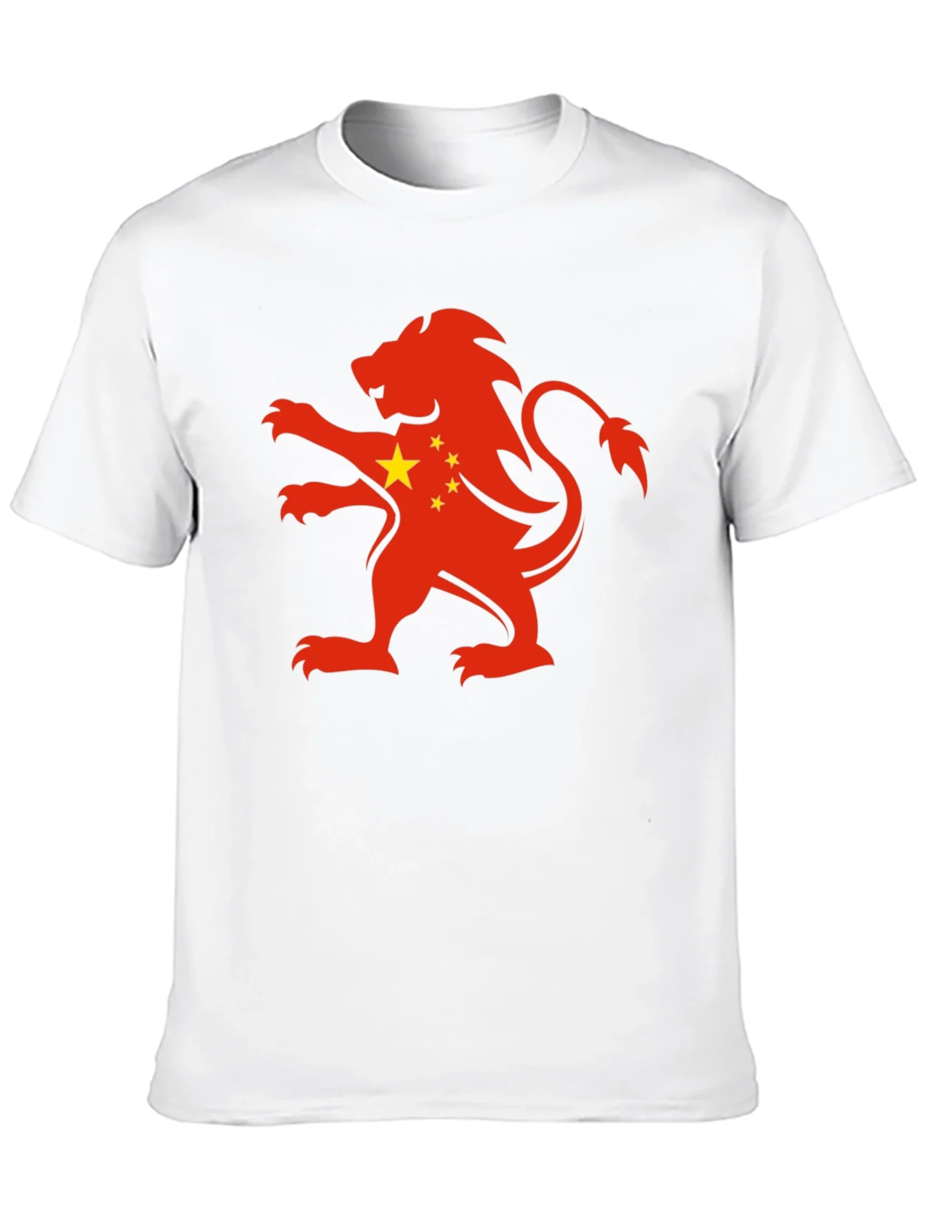 Rebbecca China Flag Lion Graphic Black T-Shirt