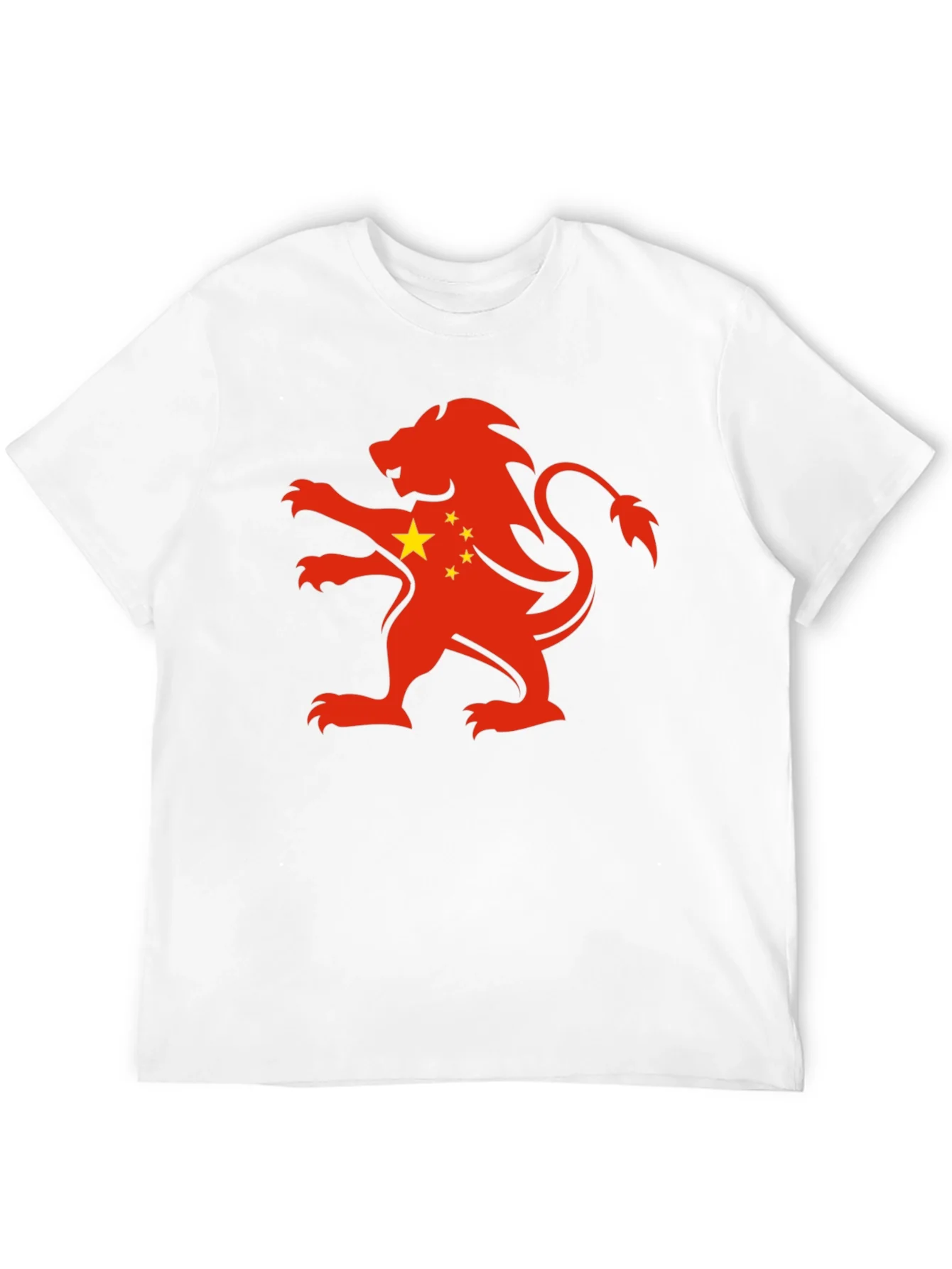 Rebbecca China Flag Lion Graphic Black T-Shirt