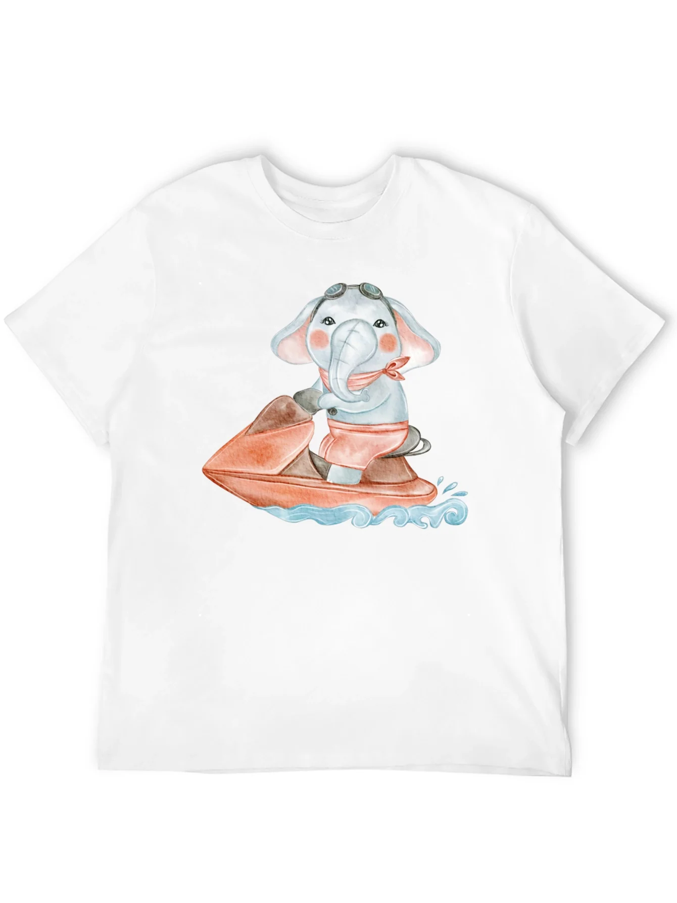 Camiseta Negra con Elefante en Moto Acu¨¢tica